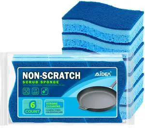 Sponges Kitchen, Non-Scratch Scrub Sponge, 6Count, Sponges for Non-Stick Cookware, Kitchen Sponge for Dishes, Cleans Fast Without Scratching, Cleaning Power for Kitchen, Bathroom, Household Sponges Kitchen, Non-Scratch Scrub Sponge, 6Count, Sponges for Non-Stick Cookware, Kitchen Sponge for Dishes, Cleans Fast Without Scratching, Cleaning Power for Kitchen, Bathroom, Household