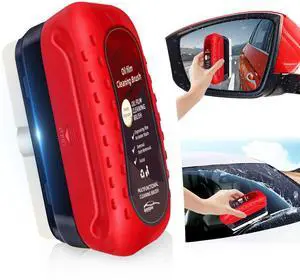 Automotive Oil Film Cleaning Brush, Upgraded Antifog & Rainproof Glass Cleaning Board, Reusable Glass Oil Film Remover for Car Windows & Windshields (Red) Automotive Oil Film Cleaning Brush, Upgraded Antifog & Rainproof Glass Cleaning Board, Reusable Glass Oil Film Remover for Car Windows & Windshields (Red)