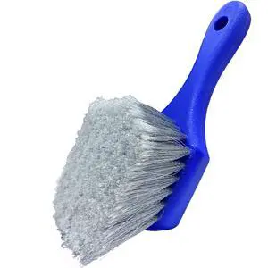 Wheel & Tire Brush for Car Rim, Soft Bristle Car Wash Brush, Cleans Tires & Releases Dirt and Road Grime, Short Handle for Easy Scrubbing Blue Wheel & Tire Brush for Car Rim, Soft Bristle Car Wash Brush, Cleans Tires & Releases Dirt and Road Grime, Short Handle for Easy Scrubbing Blue