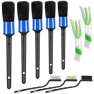 10pcs Detailing Brush Set, Multi-Purpose Car Detailing Brushes for Cleaning Car Interior, Exterior, Engine, Leather, Including 5 car Cleaning Brush, 3 Wire Brush, 2 Air Vent Brush,Blue 10pcs Detailing Brush Set, Multi-Purpose Car Detailing Brushes for Cleaning Car Interior, Exterior, Engine, Leather, Including 5 car Cleaning Brush, 3 Wire Brush, 2 Air Vent Brush,Blue