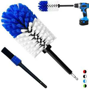Wheel Brush Kit, Soft Drill Wheel Cleaner Brush, No Scratches Highly Dense Car Cleaning Brush Set for Wheels, Rims, Engines, Exhaust(Blue/White,2Pcs) Wheel Brush Kit, Soft Drill Wheel Cleaner Brush, No Scratches Highly Dense Car Cleaning Brush Set for Wheels, Rims, Engines, Exhaust(Blue/White,2Pcs)