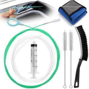 Upgraded Auto Sunroof Drain Cleaning Tool,118in Extra Long Flexible Car Sun Roof Drain Cleaner Unclogger Tool with Tube Cleaner Brush Syringe Hose Cleaning Kit for Windshield Wiper Hole 7Pcs Upgraded Auto Sunroof Drain Cleaning Tool,118in Extra Long Flexible Car Sun Roof Drain Cleaner Unclogger Tool with Tube Cleaner Brush Syringe Hose Cleaning Kit for Windshield Wiper Hole 7Pcs