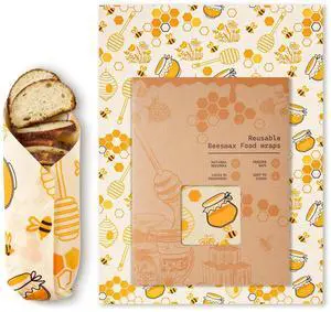 Beeswax Wraps for Food Reusable Beeswax Bread Bag & Sandwich Wrap, Organic & Eco-Friendly & Sustainable Bees Paper, Perfect Alternative to Aluminum Foil Sourdough Storage & Plastic WrapBee jar Beeswax Wraps for Food Reusable Beeswax Bread Bag & Sandwich Wrap, Organic & Eco-Friendly & Sustainable Bees Paper, Perfect Alternative to Aluminum Foil Sourdough Storage & Plastic WrapBee jar