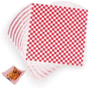 100PCS Sandwich Wrapping Paper, Grease Resistant Wax Paper Sheets for Food, Extra Strong Food Basket Liners, Classic Red & White Checkered Deli Sheets 12x12" for BBQ, Picnic, Festival - Vacnkoy 100PCS Sandwich Wrapping Paper, Grease Resistant Wax Paper Sheets for Food, Extra Strong Food Basket Liners, Classic Red & White Checkered Deli Sheets 12x12" for BBQ, Picnic, Festival - Vacnkoy
