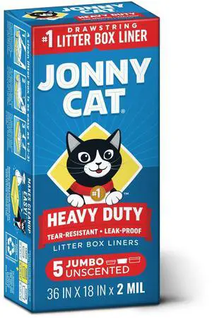 Litter Box Liners: Heavy Duty - Tear & Leak Resistant - Drawstring Close - Jumbo, 5 Count Litter Box Liners: Heavy Duty - Tear & Leak Resistant - Drawstring Close - Jumbo, 5 Count