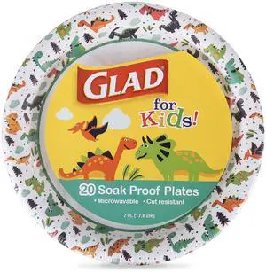 for Kids Dinosaur Disposable Paper Plates, Heavy Duty Soak Proof Microwave Safe Kids Plates for Snacks, Meals, and Parties, Fun Dino Design, Party Pack, 7 Inch, 20 Count for Kids Dinosaur Disposable Paper Plates, Heavy Duty Soak Proof Microwave Safe Kids Plates for Snacks, Meals, and Parties, Fun Dino Design, Party Pack, 7 Inch, 20 Count