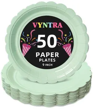 Sage Green 9 Inch Scalloped Paper Plates, 50 Count Heavy Duty Microwave Safe Disposable Dinner Plates for Boho Baby Shower, Brunch Sage Green 9 Inch Scalloped Paper Plates, 50 Count Heavy Duty Microwave Safe Disposable Dinner Plates for Boho Baby Shower, Brunch