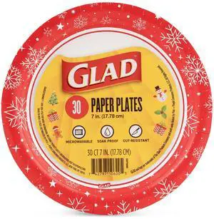 Disposable Paper Plates with Holiday Red Snowflake Design - Soak Proof, Heavy Duty, Microwavable Plates for Dessert, Snacks, and Everyday Use - 7 Inch Round, 30 Count Disposable Paper Plates with Holiday Red Snowflake Design - Soak Proof, Heavy Duty, Microwavable Plates for Dessert, Snacks, and Everyday Use - 7 Inch Round, 30 Count