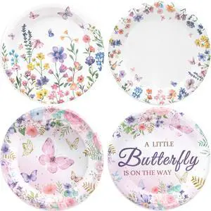 48 Pcs Wildflower Party Paper Plates 7 Inch,Disposable Wild Floral Party Plates,Spring Butterfly Dinnerware Kit for Wedding,Birthday,Baby Shower Office Party Decorations 48 Pcs Wildflower Party Paper Plates 7 Inch,Disposable Wild Floral Party Plates,Spring Butterfly Dinnerware Kit for Wedding,Birthday,Baby Shower Office Party Decorations