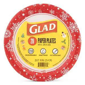Paper Plates with Holiday Red Snowflake Design - Soak Proof, Heavy Duty, Microwavable Plates for Dinner, Dessert, and Everyday Use - 10 Inch Round, 20 Count Paper Plates with Holiday Red Snowflake Design - Soak Proof, Heavy Duty, Microwavable Plates for Dinner, Dessert, and Everyday Use - 10 Inch Round, 20 Count