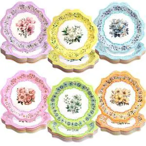 Floral Paper Plates 24Pack Vintage Tea Party Disposable Dessert Plates 9inch Spring Tableware for Birthday Party Baby Shower Bridal Shower Supplies Floral Paper Plates 24Pack Vintage Tea Party Disposable Dessert Plates 9inch Spring Tableware for Birthday Party Baby Shower Bridal Shower Supplies