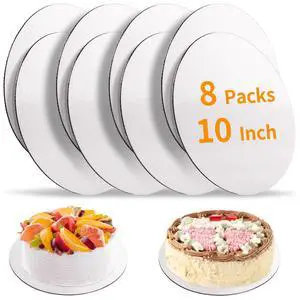 8 Pcs Cake Boards, White Cake Boards 10 inch Round, Food-Graded Cardboard Cake Rounds Cake Base, Waterproof and Oil-Proof for Cake DIY, Dessert and Crafts Display(White) 8 Pcs Cake Boards, White Cake Boards 10 inch Round, Food-Graded Cardboard Cake Rounds Cake Base, Waterproof and Oil-Proof for Cake DIY, Dessert and Crafts Display(White)