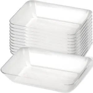 Clear Disposable Rectangular Plates - 3x2 inches (Pack of 12) Premium Plastic | Perfect for Parties, Appetizers & Desserts Clear Disposable Rectangular Plates - 3x2 inches (Pack of 12) Premium Plastic | Perfect for Parties, Appetizers & Desserts