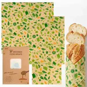 Beeswax Wraps for Food, (S, M, L) Reusable Food Wraps, Bread Sandwich Wrap, Zero Waste, Organic, Plastic-Free Food Storage Wrap Beeswax Wraps for Food, (S, M, L) Reusable Food Wraps, Bread Sandwich Wrap, Zero Waste, Organic, Plastic-Free Food Storage Wrap