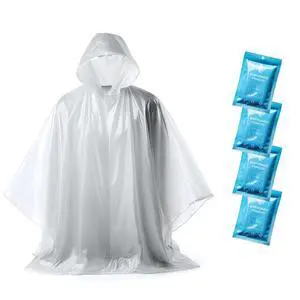 Disposable Rain Ponchos for Adults - Clear Ponchos with Hood, Compact and Clear, Emergency Poncho - Rain Poncho - Ponchos Adult - Travel Rain Poncho Hiking, Camping - Ponchos Bulk (Pack of 4) Disposable Rain Ponchos for Adults - Clear Ponchos with Hood, Compact and Clear, Emergency Poncho - Rain Poncho - Ponchos Adult - Travel Rain Poncho Hiking, Camping - Ponchos Bulk (Pack of 4)