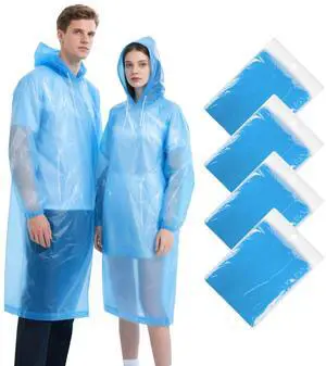 4 Pack Disposable Rain Ponchos for Adults, Emergency Ponchos Family Pack for Men and Women, Rain Ponchos with Hood and Sleeves Ideal for Theme Park, Daily Use 4 Pack Disposable Rain Ponchos for Adults, Emergency Ponchos Family Pack for Men and Women, Rain Ponchos with Hood and Sleeves Ideal for Theme Park, Daily Use