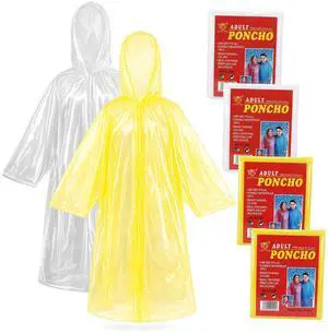 4-Pack Disposable Rain Ponchos for Adults - Long Emergency Poncho Rain Poncho for Camping Hiking Travelling, Waterproof Hooded Raincoat for Women & Men, Home Survival Kits 4-Pack Disposable Rain Ponchos for Adults - Long Emergency Poncho Rain Poncho for Camping Hiking Travelling, Waterproof Hooded Raincoat for Women & Men, Home Survival Kits