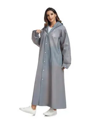 Extra Long Rain Ponchos for Adults - EVA Rain Coats Waterproof Unisex Rain Jacket with Drawstring Hood (1Pack, Grey, Universal) Extra Long Rain Ponchos for Adults - EVA Rain Coats Waterproof Unisex Rain Jacket with Drawstring Hood (1Pack, Grey, Universal)