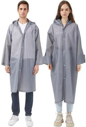 Rain Ponchos Raincoats for Adults Women, Reusable Rain Jacket Coats with Hood for Family Disney Park Travel 2 Pack (Adults, E-gray) Rain Ponchos Raincoats for Adults Women, Reusable Rain Jacket Coats with Hood for Family Disney Park Travel 2 Pack (Adults, E-gray)