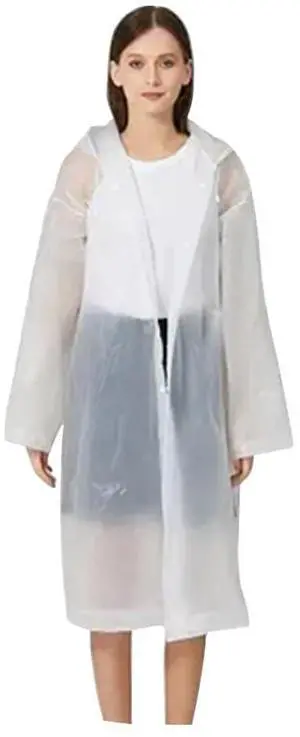 Reusable EVA Rain Ponchos for Adults 2 Pack Waterproof Raincoats with Hood | Clear Raincoat + White Poncho, Portable Rain Gear for Women/Men, Style Sleek Fit, Durable Non-Disposable Reusable EVA Rain Ponchos for Adults 2 Pack Waterproof Raincoats with Hood | Clear Raincoat + White Poncho, Portable Rain Gear for Women/Men, Style Sleek Fit, Durable Non-Disposable