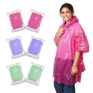 Disposable Family Pack Rain Poncho - Adult | Transparent & Emergency Rain Ponchos | Lightweight Hooded Raincoat Disposable Family Pack Rain Poncho - Adult | Transparent & Emergency Rain Ponchos | Lightweight Hooded Raincoat