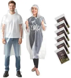 Family Pack Disposable Rain Ponchos: Waterproof, Reusable, Lightweight for Adults & Kids Family Pack Disposable Rain Ponchos: Waterproof, Reusable, Lightweight for Adults & Kids