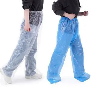 2 Pcs Disposable Rain Pants, Unisex Adult Long Tube Rain Pant with Shoe Cover Waterproof Thickened Long Pant Boot Covers for Outdoor Activities Fishing Travel Cycling (White, Blue) 2 Pcs Disposable Rain Pants, Unisex Adult Long Tube Rain Pant with Shoe Cover Waterproof Thickened Long Pant Boot Covers for Outdoor Activities Fishing Travel Cycling (White, Blue)