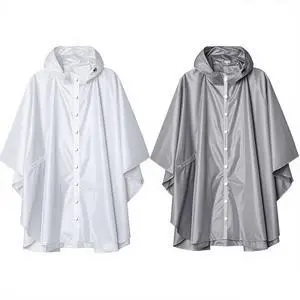 Rain Ponchos for Adults,2 Pack Reusable EVA Rain Jacket Coats with Hood for Women and Men,White and Grey Rain Ponchos for Adults,2 Pack Reusable EVA Rain Jacket Coats with Hood for Women and Men,White and Grey