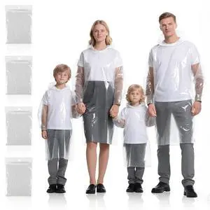 4 Pack Clear Disposable Rain Ponchos for Adults and kids - Emergency Rain Ponchos for Family with Hood, Portable Rain Poncho for Outdoor, Theme Park Essentials, Hiking 4 Pack Clear Disposable Rain Ponchos for Adults and kids - Emergency Rain Ponchos for Family with Hood, Portable Rain Poncho for Outdoor, Theme Park Essentials, Hiking
