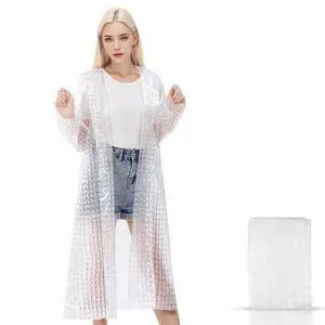 1 Pack Rain Ponchos for Adults Reusable, New upgraded Thickened EVA Travel Raincoat Jacket with Hoods and Sleeves, 3D White Waterproof Capes Ponchos for Men Women Outdoor Hiking Camping 1 Pack Rain Ponchos for Adults Reusable, New upgraded Thickened EVA Travel Raincoat Jacket with Hoods and Sleeves, 3D White Waterproof Capes Ponchos for Men Women Outdoor Hiking Camping