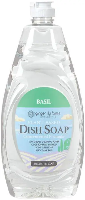Botanicals Plant-Based Liquid Dish Soap, Concentrated Formula with Max Grease Cleaning Power, Cruelty-Free, Basil Scent, 24 Fl Oz Botanicals Plant-Based Liquid Dish Soap, Concentrated Formula with Max Grease Cleaning Power, Cruelty-Free, Basil Scent, 24 Fl Oz