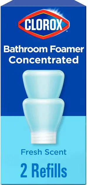 Bathroom Foamer Refill Cartridge for Clorox Bathroom Foamer Reusable Spray Bottle, Household Essentials, Fresh Scent, 2 Spray Refills Bathroom Foamer Refill Cartridge for Clorox Bathroom Foamer Reusable Spray Bottle, Household Essentials, Fresh Scent, 2 Spray Refills
