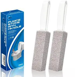 4TH Pumice Stone for Toilet Bowl Cleaning,Pumice Stick with Handle,Cleans Away Limescale Stain,Hard Water Rings, Calcium Buildup,Iron and Rust. Remover for Tile/Bath/Kitchen/Household - 2 Piece 4TH Pumice Stone for Toilet Bowl Cleaning,Pumice Stick with Handle,Cleans Away Limescale Stain,Hard Water Rings, Calcium Buildup,Iron and Rust. Remover for Tile/Bath/Kitchen/Household - 2 Piece