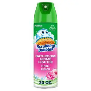 Bubbles Bathroom and Shower Cleaner Disinfectant Aerosol, Foaming Action Bathroom Grime Fighter, Floral Fusion Scent, 20oz Bubbles Bathroom and Shower Cleaner Disinfectant Aerosol, Foaming Action Bathroom Grime Fighter, Floral Fusion Scent, 20oz