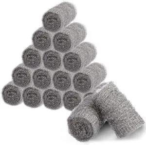 Bulk Steel Wool Roll Kit, Steel Wool 0000 15pcs, Gap Blocker, 0000 Steel Wool Keep Mice Away from Holes/Siding/Pipeline/Vents in Garden, House, 15 Pack × 1.6FT Bulk Steel Wool Roll Kit, Steel Wool 0000 15pcs, Gap Blocker, 0000 Steel Wool Keep Mice Away from Holes/Siding/Pipeline/Vents in Garden, House, 15 Pack × 1.6FT