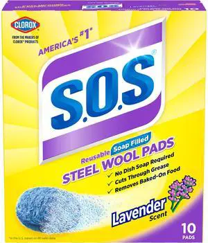Steel Wool Soap Pads, Lavender, 10 Count Steel Wool Soap Pads, Lavender, 10 Count