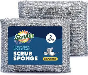Scrub Sponges for Kitchen, Non-Scratch Dish Sponges, Heavy Duty Steel Wool Scrubber Sponges Kitchen & Dishes Scrubbers (2) Scrub Sponges for Kitchen, Non-Scratch Dish Sponges, Heavy Duty Steel Wool Scrubber Sponges Kitchen & Dishes Scrubbers (2)