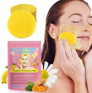Turmeric Cleansing Pads,Kojic Acid Pads The Body's Skin, Helps Balance Skin Oil and Water 40 PCS Turmeric Cleansing Pads,Kojic Acid Pads The Body's Skin, Helps Balance Skin Oil and Water 40 PCS
