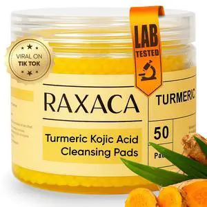 Acid & Turmeric Facial Cleansing Pads, 50 Count, Vitamin C, Gentle Exfoliating Cotton Pads for Brighter & Refreshed Looking Skin, Daily Facial Cleansing Pads Acid & Turmeric Facial Cleansing Pads, 50 Count, Vitamin C, Gentle Exfoliating Cotton Pads for Brighter & Refreshed Looking Skin, Daily Facial Cleansing Pads