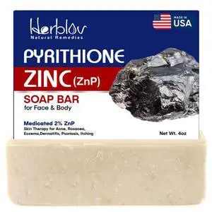Zinc Soap Bar for Face & Body, 4oz | 2% ZnP Bar Soap Skin Therapy Cleanser for Acne, Rosacea, Eczema, Dermatitis, Psoriasis, Itching | Cleansing, Calming Facial Wash | Made in USA Zinc Soap Bar for Face & Body, 4oz | 2% ZnP Bar Soap Skin Therapy Cleanser for Acne, Rosacea, Eczema, Dermatitis, Psoriasis, Itching | Cleansing, Calming Facial Wash | Made in USA