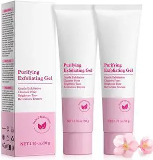 Purifying Exfoliating Gel, 2 Pack Face Facial Exfoliator Cleanser, Gentle Face Scrub Exfoliating Gel Purifying for Facial & Body Deep Cleansing, Regulates Water & Oil Balance, Smoother & Softer Purifying Exfoliating Gel, 2 Pack Face Facial Exfoliator Cleanser, Gentle Face Scrub Exfoliating Gel Purifying for Facial & Body Deep Cleansing, Regulates Water & Oil Balance, Smoother & Softer
