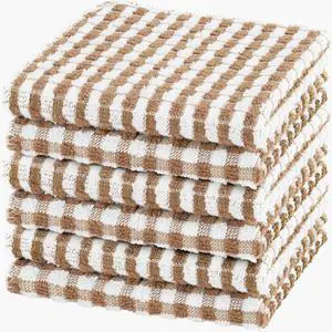 6 Pack 100% Cotton Kitchen Towels, Set of 6 Buffalo Checks 12" x 12" Absorbent Dish Cloths,Coffee (Pack of 6) 6 Pack 100% Cotton Kitchen Towels, Set of 6 Buffalo Checks 12" x 12" Absorbent Dish Cloths,Coffee (Pack of 6)