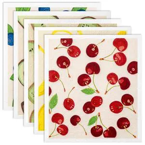 5PCS Swedish Dishcloths for Kitchen Reusable Paper Towels Absorbent Dish 5PCS Swedish Dishcloths for Kitchen Reusable Paper Towels Absorbent Dish