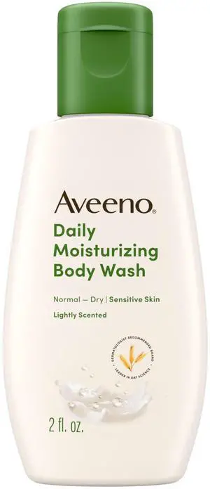 Daily Moisturizing Body Wash for Dry & Sensitive Skin + Prebiotic Oat, Shower Body Wash Gently Cleanses & Nourishes Dry Skin, Lightly Scented, Travel-Sized, 2 fl. oz Daily Moisturizing Body Wash for Dry & Sensitive Skin + Prebiotic Oat, Shower Body Wash Gently Cleanses & Nourishes Dry Skin, Lightly Scented, Travel-Sized, 2 fl. oz