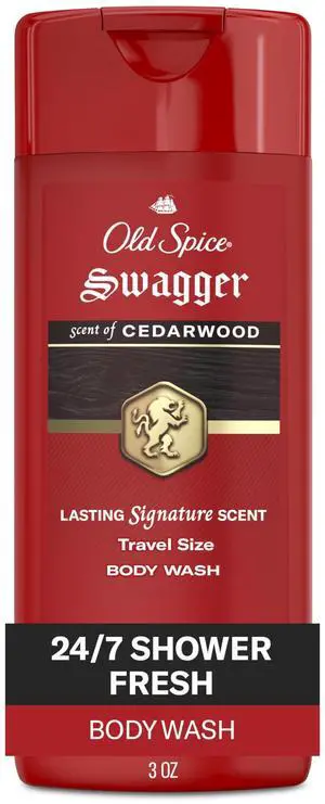 Refreshing Body Wash for Men, 3X Defense, 24/7 Shower Fresh with Long Lasting Scent, Travel Size, Red Collection, Swagger with Cedarwood Scent, 3 fl oz Refreshing Body Wash for Men, 3X Defense, 24/7 Shower Fresh with Long Lasting Scent, Travel Size, Red Collection, Swagger with Cedarwood Scent, 3 fl oz