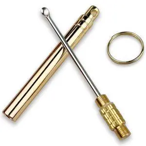 Folding Brass Ear Wax Removal Tool - Portable Ear Pick Cleaner with Key Ring Folding Brass Ear Wax Removal Tool - Portable Ear Pick Cleaner with Key Ring