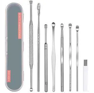 8 Pcs Ear Pick Earwax Removal Kit, Ear Cleaning Tool Set, Ear Curette Ear Wax Remover Tool with Storage Box and Cleaning Brush 8 Pcs Ear Pick Earwax Removal Kit, Ear Cleaning Tool Set, Ear Curette Ear Wax Remover Tool with Storage Box and Cleaning Brush
