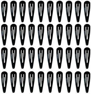 40 Pack Black 2 Inch Barrettes Women Metal Snap Hair Clips Accessories 40 Pack Black 2 Inch Barrettes Women Metal Snap Hair Clips Accessories