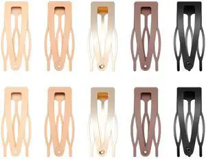 10 Pcs Double Grip Hair Clips, Sightor Metal Snap Hair Clips Hair Barrettes for Women Hair Making Salon Supplies Hair Accessories (Black, Brown, Beige, Khaki, Gold) 10 Pcs Double Grip Hair Clips, Sightor Metal Snap Hair Clips Hair Barrettes for Women Hair Making Salon Supplies Hair Accessories (Black, Brown, Beige, Khaki, Gold)