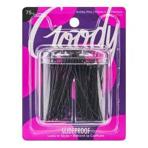 SlideProof Bobby Pin Box with Magnetic Top - 75 Ct, Black Bobby Pins for Hair Styling, Lock In Style, Comfortable, Pain-Free Styling Accessories for Women & Men, All Hair Types SlideProof Bobby Pin Box with Magnetic Top - 75 Ct, Black Bobby Pins for Hair Styling, Lock In Style, Comfortable, Pain-Free Styling Accessories for Women & Men, All Hair Types